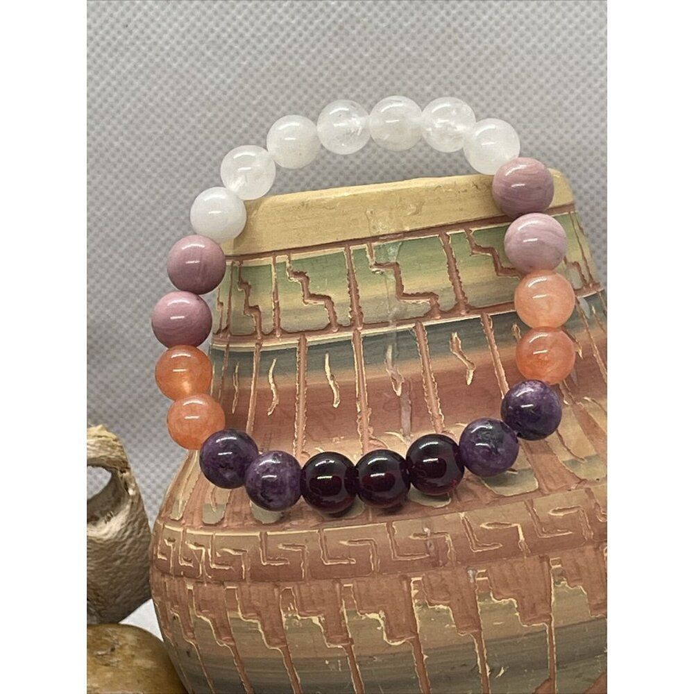SELF LOVE Accpetance Rose Quartz Strawberry Natural Stone Bracelet 8mm Jasper